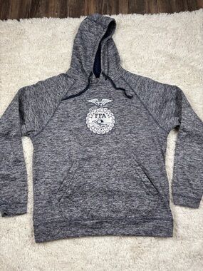 FFA Men's Athletic Wear Gray Marled Hooded Sweatshirt Size Large